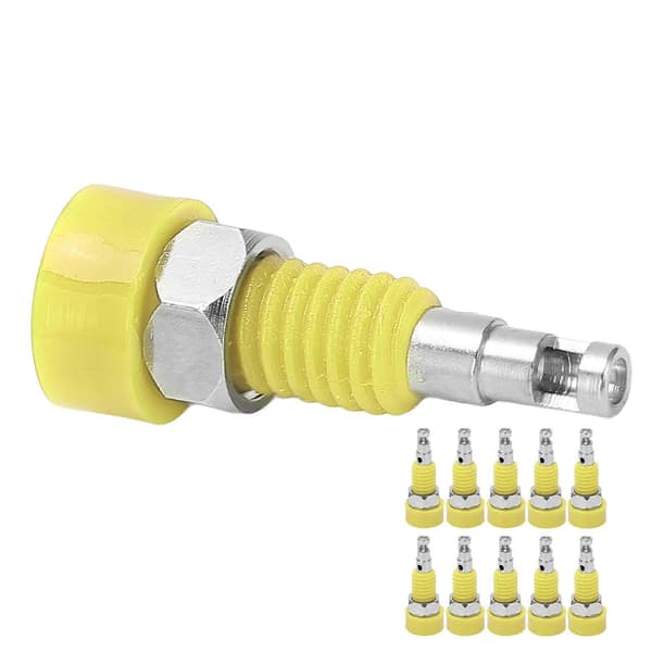 10 stk 2mm Banan Hunn Jack Socket Koblingsadapter Panel Mini Bindepost for Elektronisk Instrument Gul