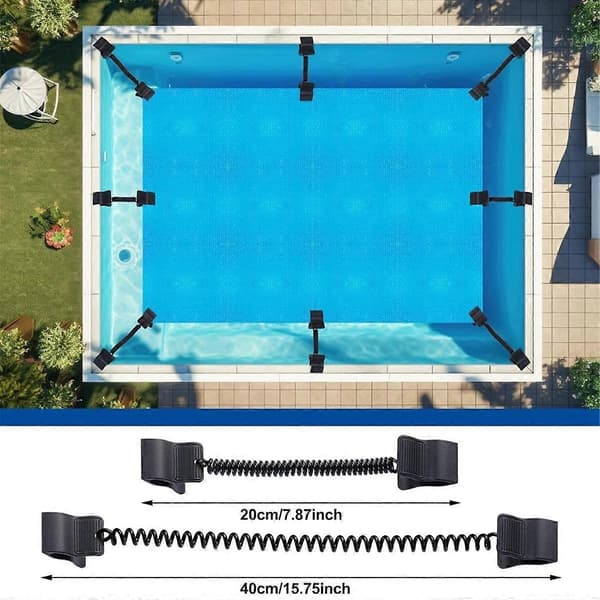 12 st Poolskyddsklämmor för ovanjordspooler Solskyddsspole Fästkit Vindskydd Poolskydd