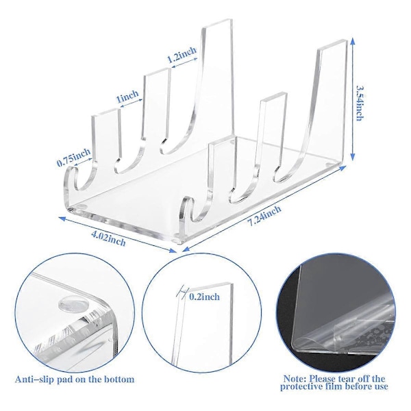 4 stk. tallerken display stativ akryl klar tallerken stativ porcelæn fade tallerkenholder indstilling tallerken stativer