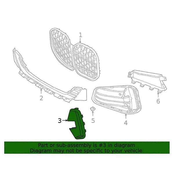 51118077070 Höger Främre Stötfångargrill List Dimljus Trim Panel för 4-serie G22 G23