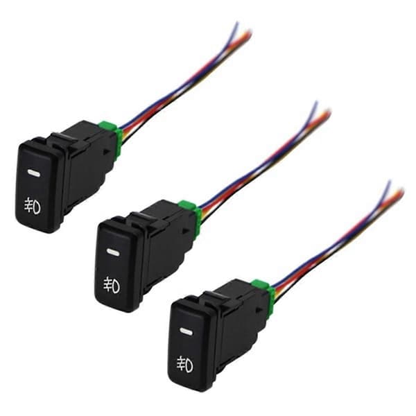 3 stk. Auto Retrofit Bryter Vanntett Vippebryter Tåkelysbryter med 4 Ledninger for Hvitt Lys