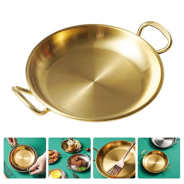 Matfat i rustfritt stål med dobbelthåndtak, snackskål, serveringsbrett for stekt kylling
