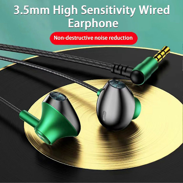 Kablet hodetelefon HD-kompatibel samtale Half In-ear med mikrofon 3,5 mm HiFi-lyd Kablet øretelefon telefontilbehør