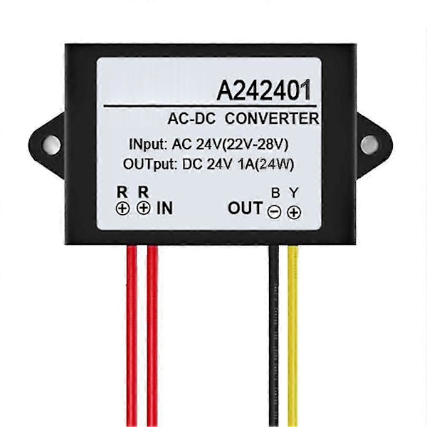 AC 24V til DC 24V 1/2/3A Mini Vanntett Strømforsyningskonverter Adapter Modul Qinhai 1A