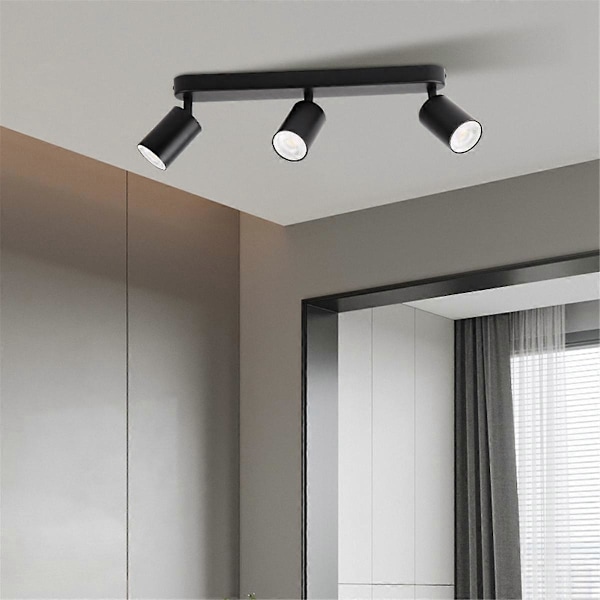 LED Anti-Glare Spotlight Lysekrone Taklampe Soverom Korridor Skinnespotlight for Hjem og Dekor Tre Hoder