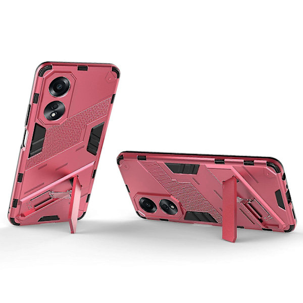 Skal för Oppo A58 4g PC+TPU Stötsäkert Stativ Mobilskal Rose