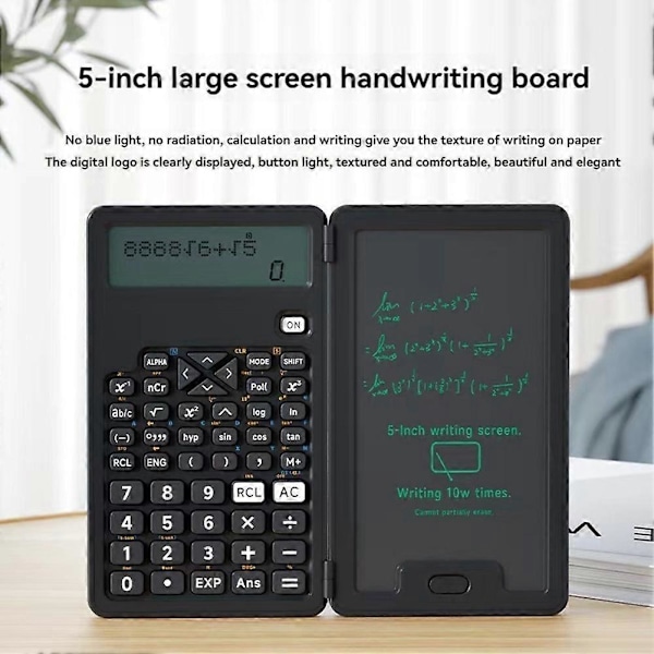 Miniräknare med skrivplatta 12 siffror LCD-display Funktionsräknare Bärbar räknare för kontor skola och hem A