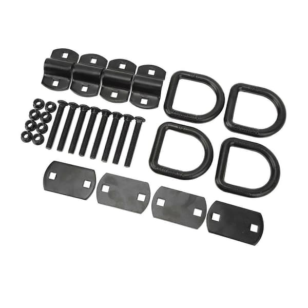 4 stk. Trailer D-ring 12000Lbs Sort Robust Stabil Pålidelig D-ring Surringsanker til Lastbiler Offroad Køretøjer SUV'er