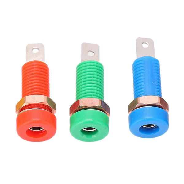 10 stk. bananstik messing ABS-materiale Maks. 24A strøm 4 mm/0,2 tommer hul isolationsmodstand sokkel hunstik