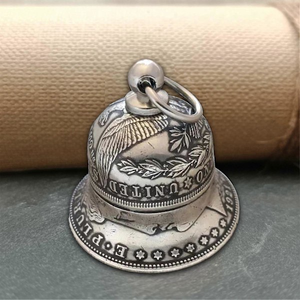 Vintage-kelloriipus, hienoa työtä, käsityö, selkeä kuvio, klassinen metallinen riippukello kodin sisustukseen, lahja