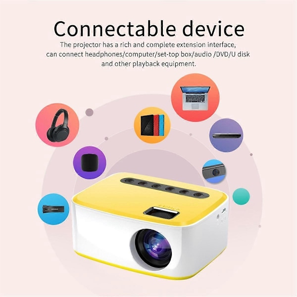 Projektor LED 1080P Samme-Skjerm Versjon Trådløs Mobiltelefon MINI Projektor Hjemmekino Videoavspiller EU Plugg-B