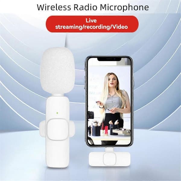 K9 Trådløs Bluetooth Lavalier Mikrofon En til To Støyreduksjonsmikrofon Live-sending Mikrofon for