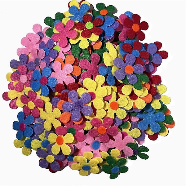 300 st Non Woven Filt Tyg Blommor Väggdekorationer för Skola Klassrum Handgjort DIY Material Party Dekor Hantverk