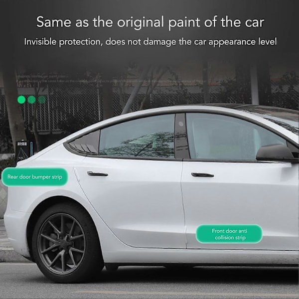 4 st Bildörrkantsskydd Anti-Repskydd Trim Ersättning för Tesla Model Y 2021 till 2023 Vit