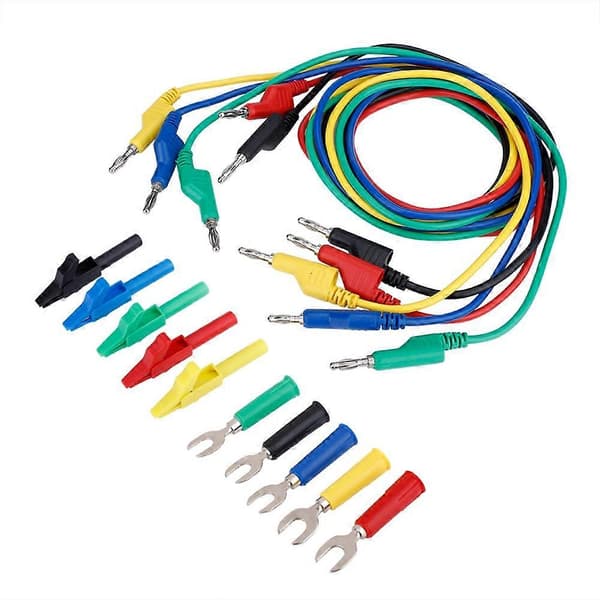 4mm Banan til Banan Stik Testledningssæt til Multimeter Krokodillenæb & U Type Probe (P1036A)