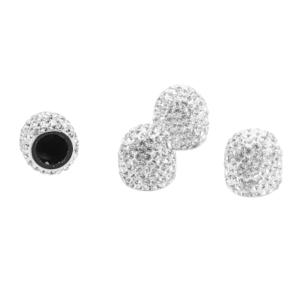 4 kpl Bling Venttiilinhatut 15mm Venttiilin Ilmakorkki Rengaskoriste Yleismallinen Auto Moottoripyörä Hopea