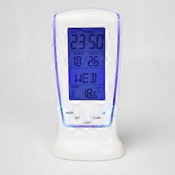 1 stk Termometer Digital Vekkerklokke Lampe Nattlys Projeksjon LED