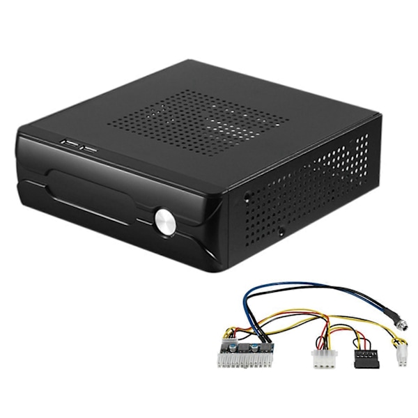 M03 HTPC ITX Kabinet+84W 12V Strømforsyningskort HTPC Chassis USB2.0 ITX Kabinet Industrielt Kontrol Chassis