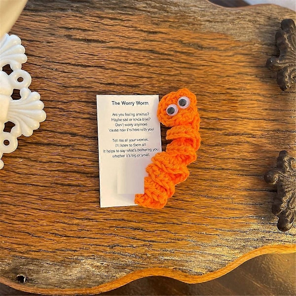 Handgjord Emotionell Stöd Ångestmask Gåva, Virkad Ångestmask Inspirerande Omtanke, Söt Stickad Gåva C