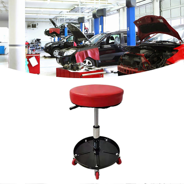 Rullande Garagepall Rund Mekaniker Justerbar Multifunktionell Pneumatisk Kryppall