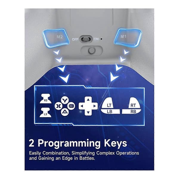 X15 Trådløs Bluetooth Controller med Hall Joysticks/Hall Triggers/RGB Lys til Steam og Switch