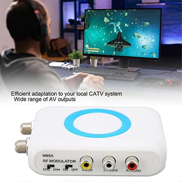 Digital RF-modulator, M65ANTSC RF-modulator RCA til RF-modulator, VHF-demodulatorkonverter for CATV-systemer