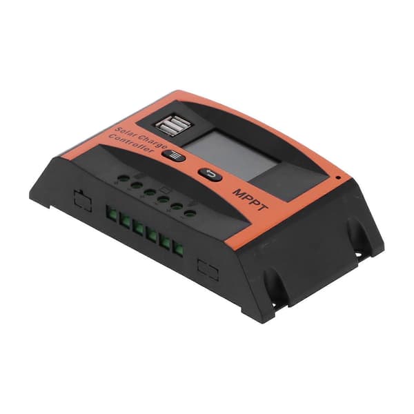 Solar Charge Controller Panel Batteri Fotovoltaisk MPPT Regulator med Dobbelt USB Port 12V/24V30A