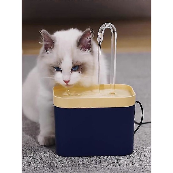 1,5L Elektrisk Automatisk Vattenfontän för Katt och Hund Vattendispenser Drickskål för Husdjur Ny Blue
