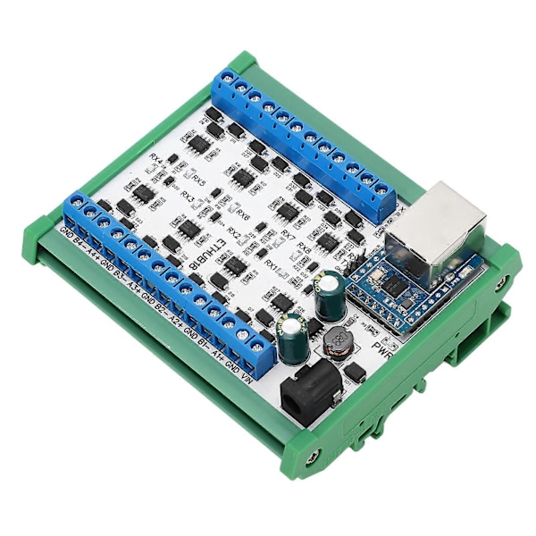 RJ45 - 8 RS485 Hub-muunnin TVS-ylijännitesuojalla 115200BPS Hub-kortti turvavalvontaan DC7?30V Hub-moduuli kotelolla