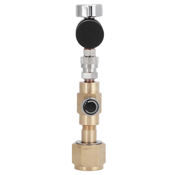 CO2 Cylinder Påfyldningsadapter Messing Connector CGA320 med Udluftningsventil ASA 1500PSI Trykmåler