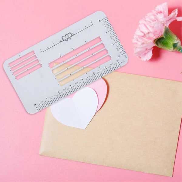 4 kpl Kirjekuorimallit Kirjekuoren Osoitusohjain Sapluunat Kevyt Kannettava DIY Kalligrafia Viivain Viivaohjain Sapluunasarja