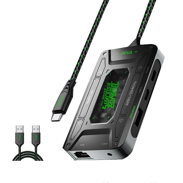 Audio Adapter Type C Dockingstasjon Universal Hodetelefonkonverter USB-konverter Nettbrettdata Støtte Hurtiglading DS7 Pro