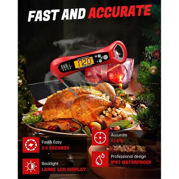 2 STK Kötttermometer Digital Direktavläsning Kötttermometer för Grillning och Matlagning Mattermometer för Kök BBQ