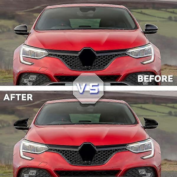 Spejlkappe til Renault Megane 4 2016 2017 2018 2019 2020 Tilbehør Blank Sort Etui BIL Skjold Bright black