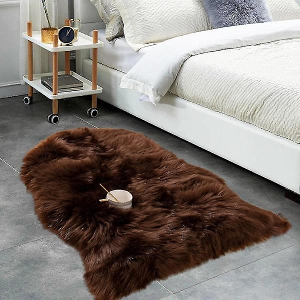 Tflycqluxury Mjukt Fuskfårskinnsöverdrag för Stol Sittdyna Plysch Pälsområdesmattor För Sovrum, 2ft X 3ft, Vit