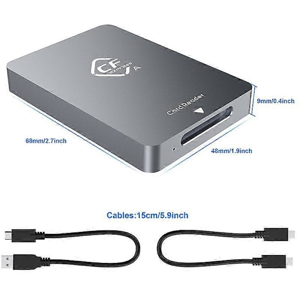 CFexpress Type a -kortinlukija USB3.1 Gen2 -sovitin 10 Gbps Windows XP:lle kaapelilla SLR-kameralle