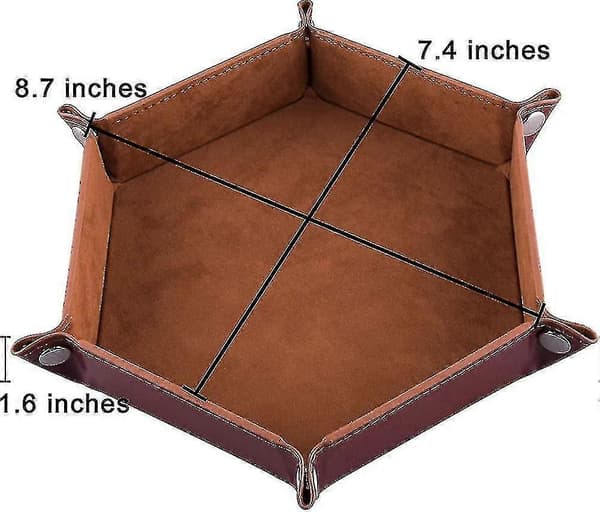 2 Styk Terningebrætter Dobbeltsidet Terningebræt. Sammenfoldelig Terningebakke i Velour Brown