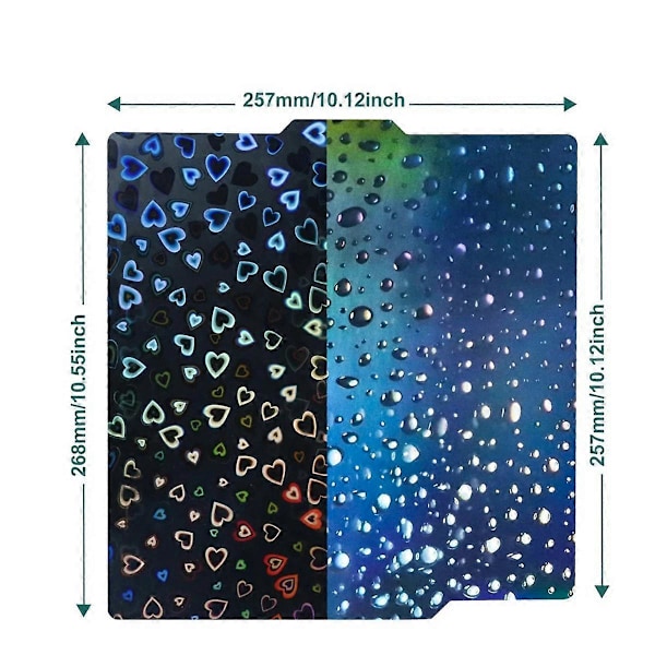 +Raindrop PEH Ark 3D Dobbeltprintet Magnetisk Fjederstålplade til X1 X1C P1S P1P A1 257x257MM