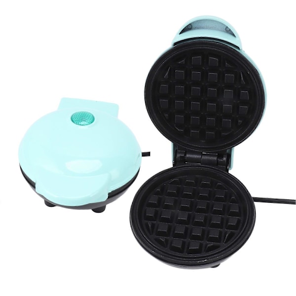 Mini Vaffeljern Stick Proof Dobbeltsidet Rund Multifunktionel Morgenmadsmaskine til Toast Sandwich BRA Rund Stik 110V Blå