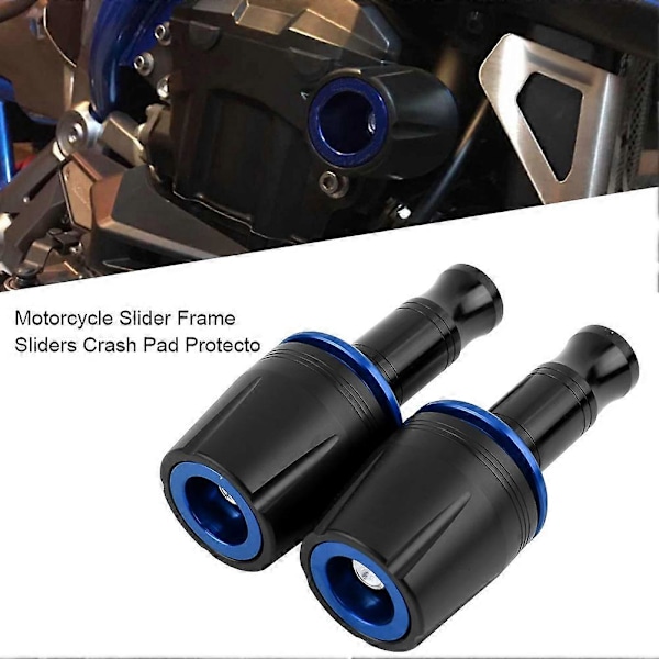 Universella Slider Ram Sliders Crash Pad Protector 10mm Skruv för Kawasaki Z125 Yamaha (Blå)