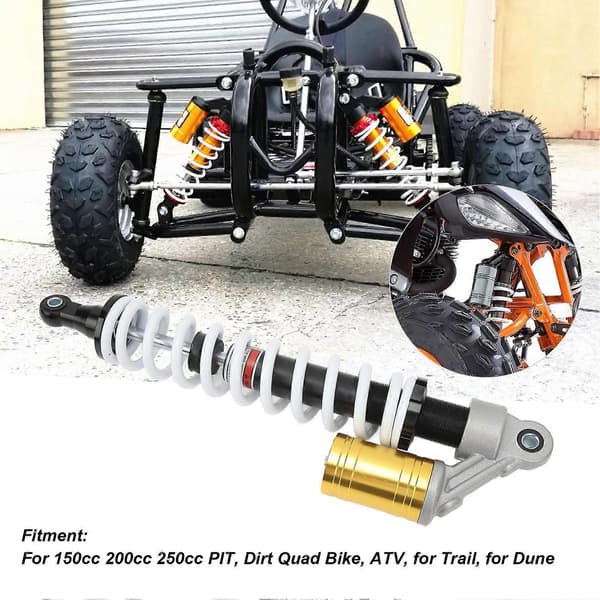 Støddæmper 430mm Hulafstand 9mm Justerbar Dæmpning Affjedringsfjeder Støddæmper Til 150cc 200cc 250cc PIT ATV