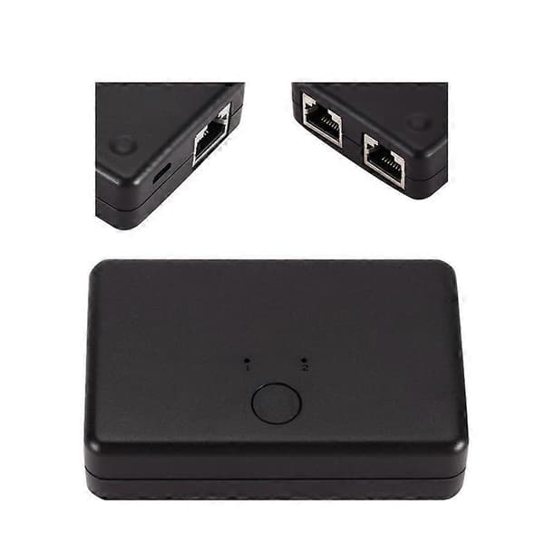 2 Port RJ45 Lan Nätverk Switch Hub Dator Ethernet Internet Konverter Adapter