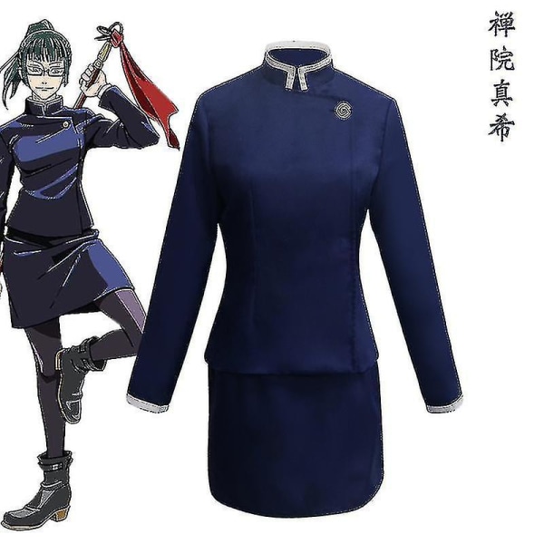 Snabb frakt Anime Jujutsu Kaisen Zenin Maki Kostym Halloween Party Uniform för vuxna och barn Without wig L