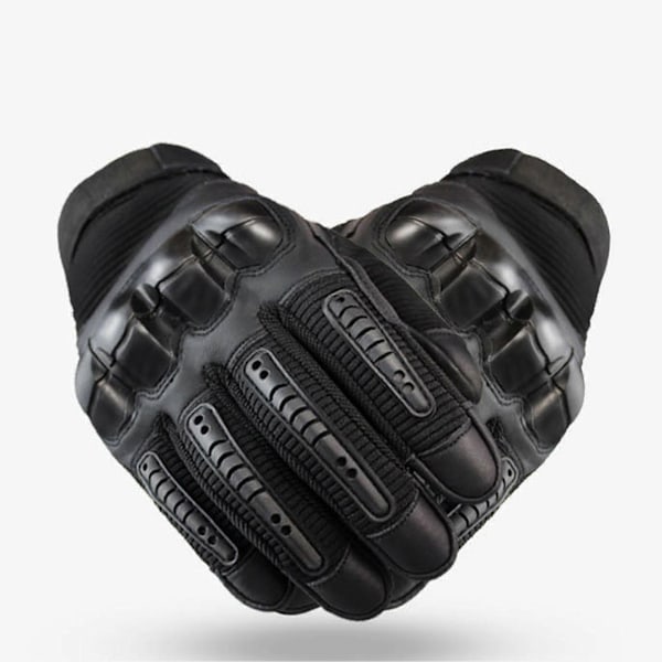 Motorcykelhandskar Hårda Knogar Andningsbara Bra Grepp Anti-Slip Hel Finger Powersports Handskar för Skogsarbete Tung Industri Svart XL