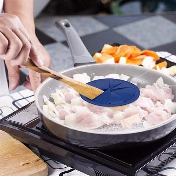 Silikonstänkskydd för Matlagning, Blandningsskål och Kastruller (Blå + vit)