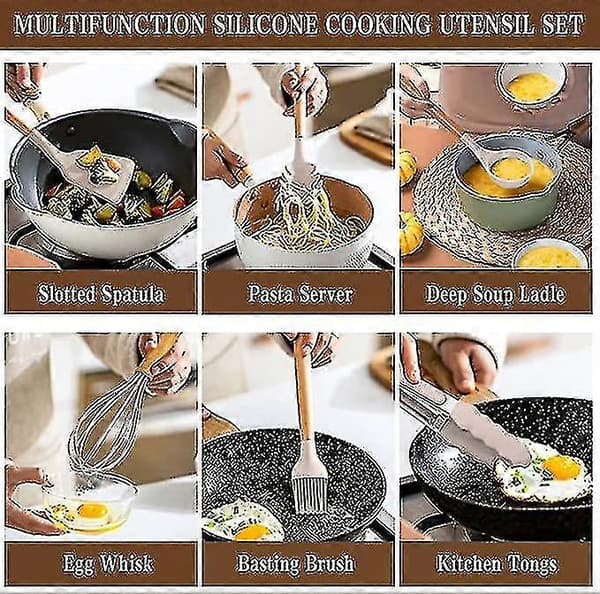 Köksredskapsset 33 Delar Non-stick Silikon Köksredskap Spatelset