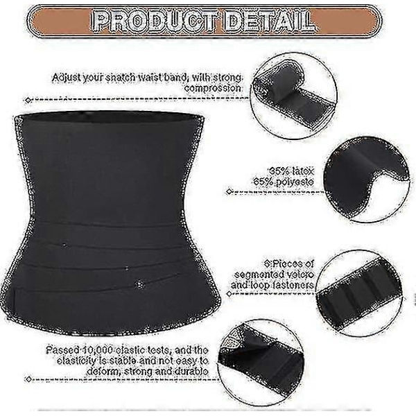 Midjetränare för kvinnor Snatch Bandage Mage Svett Wrap Plus Size Tränings Midjetrimmer för Gym Sport 4M