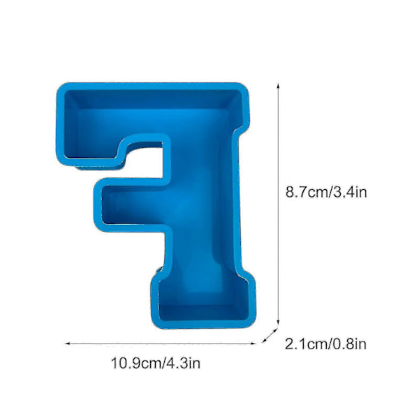 Alphabet Kagebageform Engelsk Bogstav Silikoneform 3d Alfabet Bogstav F