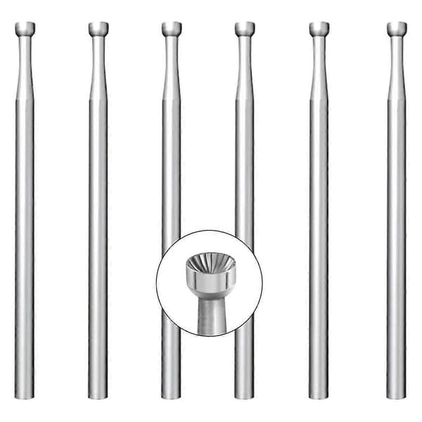 6 st 2,3 mm Rund Kopp Burr - 3/32 tums Skaft Trådrundare Bits Smyckesfräsar för Lapidär Tillverkning