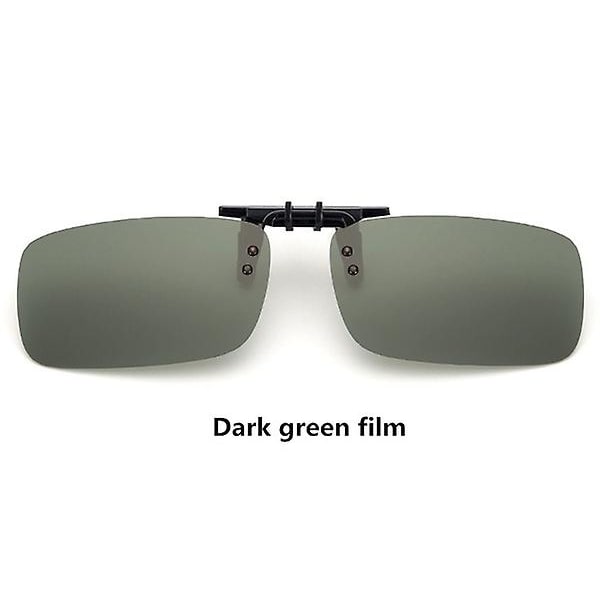 Polariserade Spegel Uv400 Lins Clip On Flip Solglasögon Glasögon Dark green film